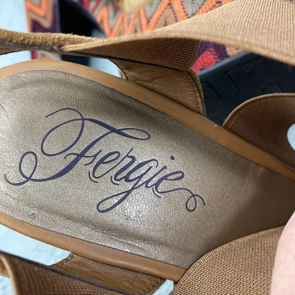 Fergie Suede Multi color Zig Zag Platform Heels - Picture 11 of 14